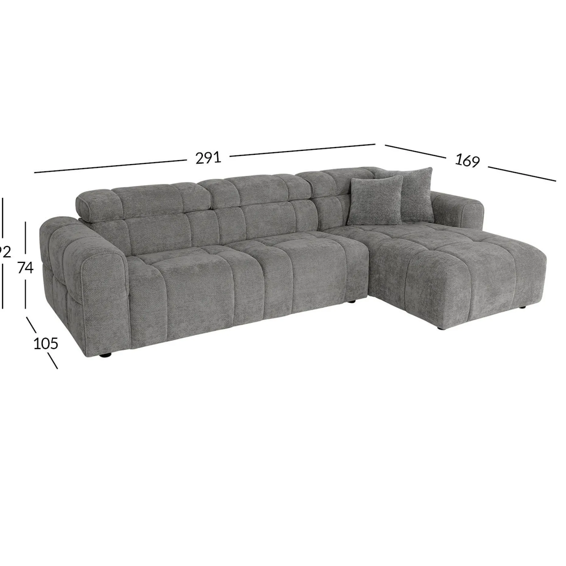 Hjørnesofa HOME4YOU BELISMA høyre hjørne Beige