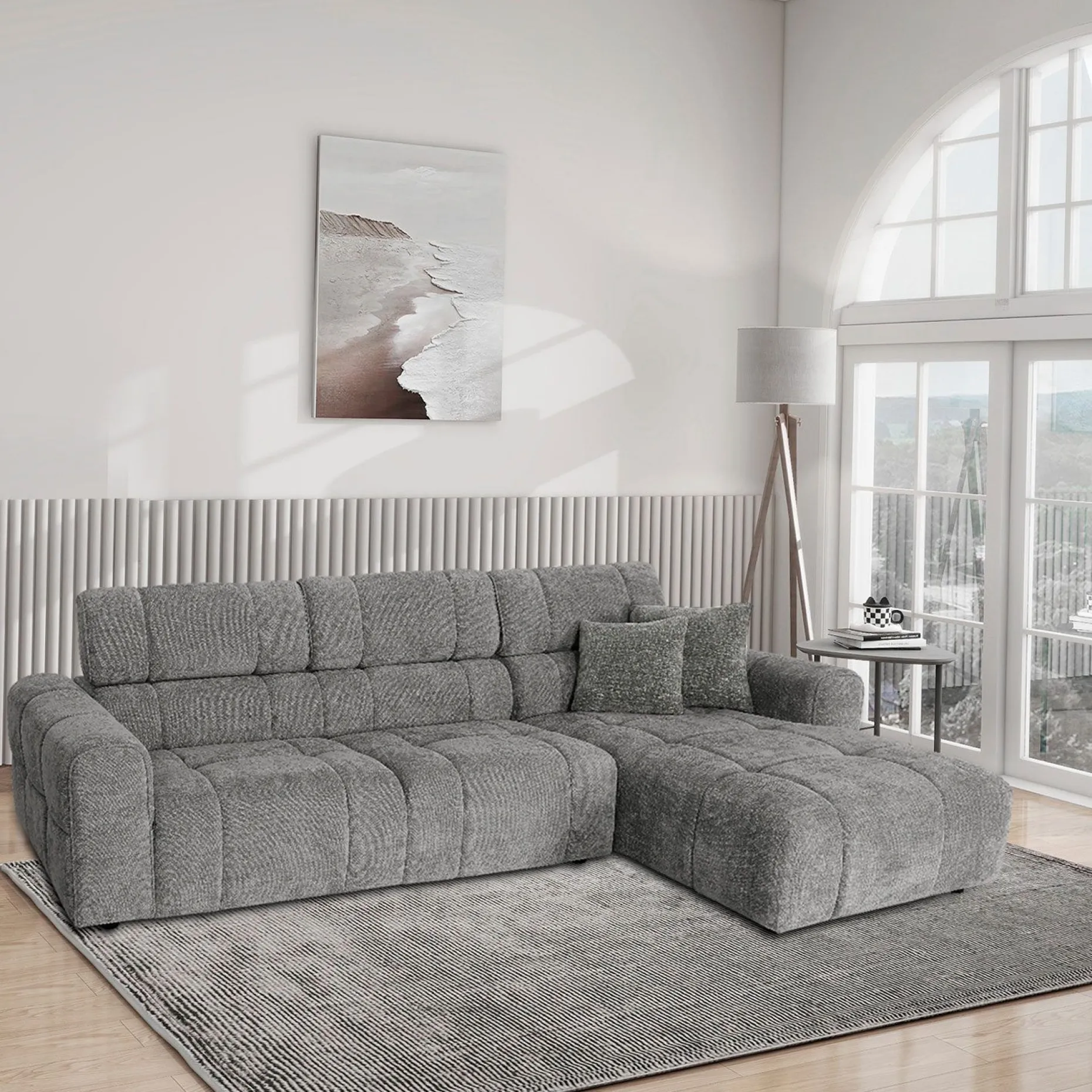 Hjørnesofa HOME4YOU BELISMA høyre hjørne Beige