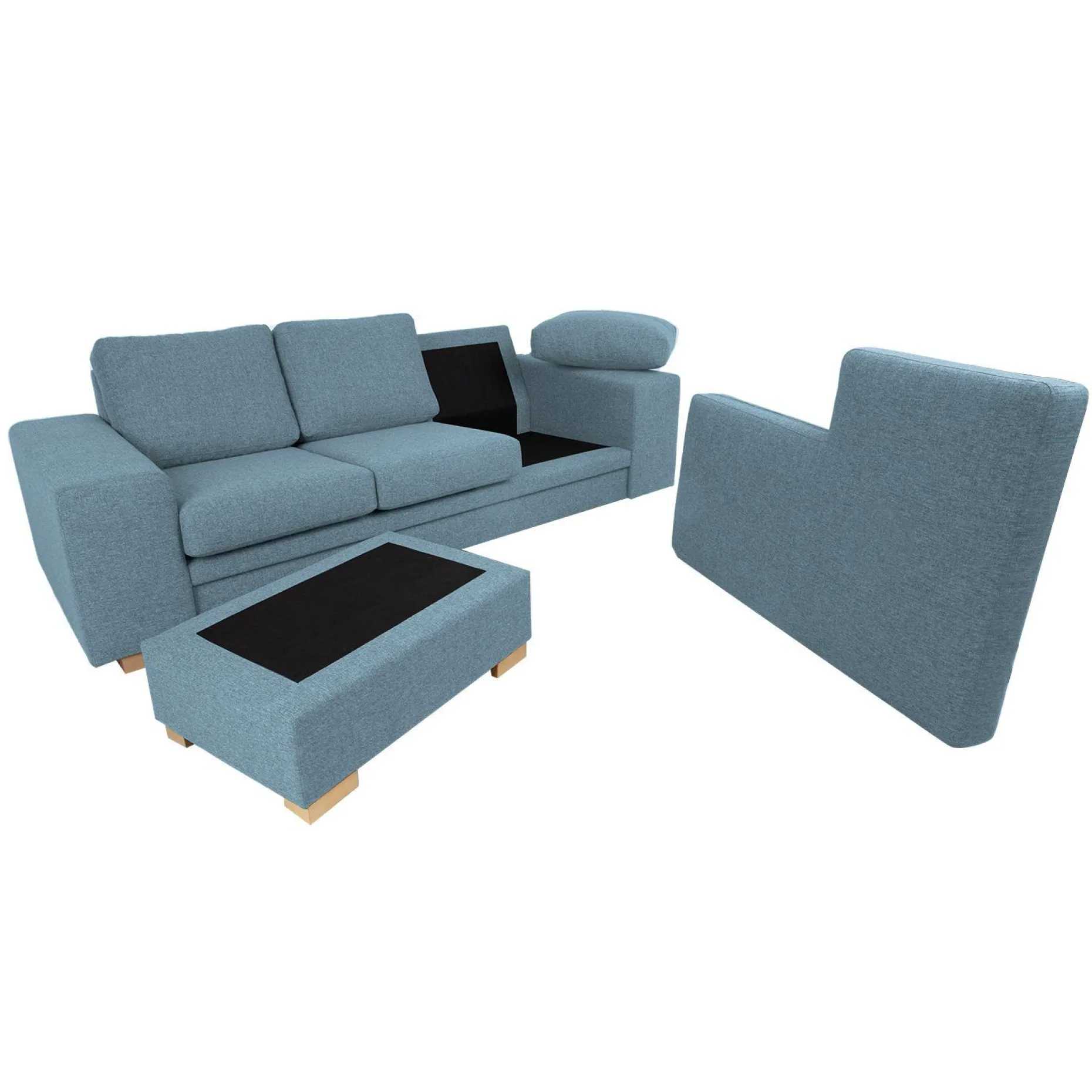 Hjørnesofa HOME4YOU Dagmar lyseblå