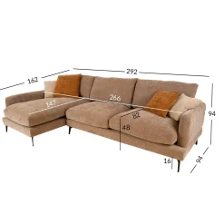 Hjørnesofa HOME4YOU Daisy Beige Venstre hjørne