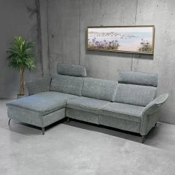 Hjørnesofa HOME4YOU Dayton elektrisk recliner Lys grå Høyre hjørne