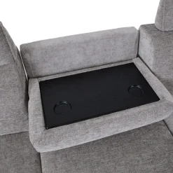 Hjørnesofa HOME4YOU Dayton elektrisk recliner Lys grå Høyre hjørne