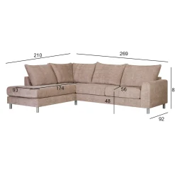 Hjørnesofa HOME4YOU Leila venstre hjørne