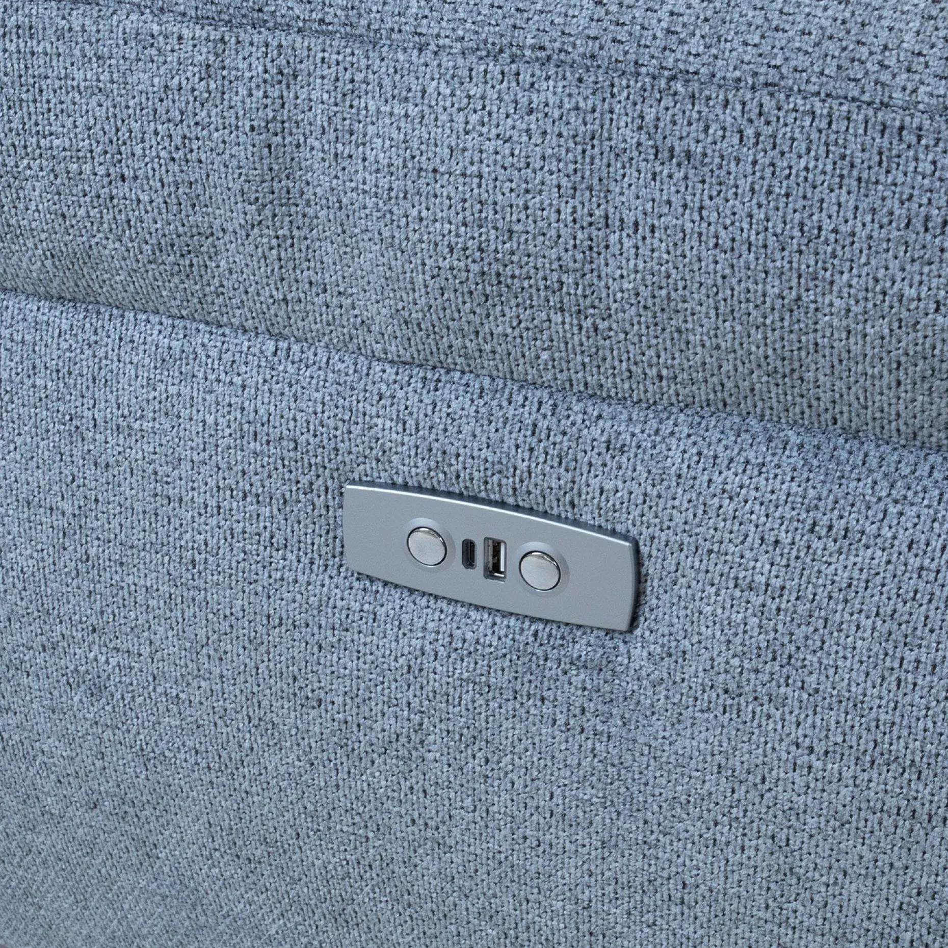 Hjørnesofa HOME4YOU Luzern elektrisk recliner Blågrå Høyre hjørne