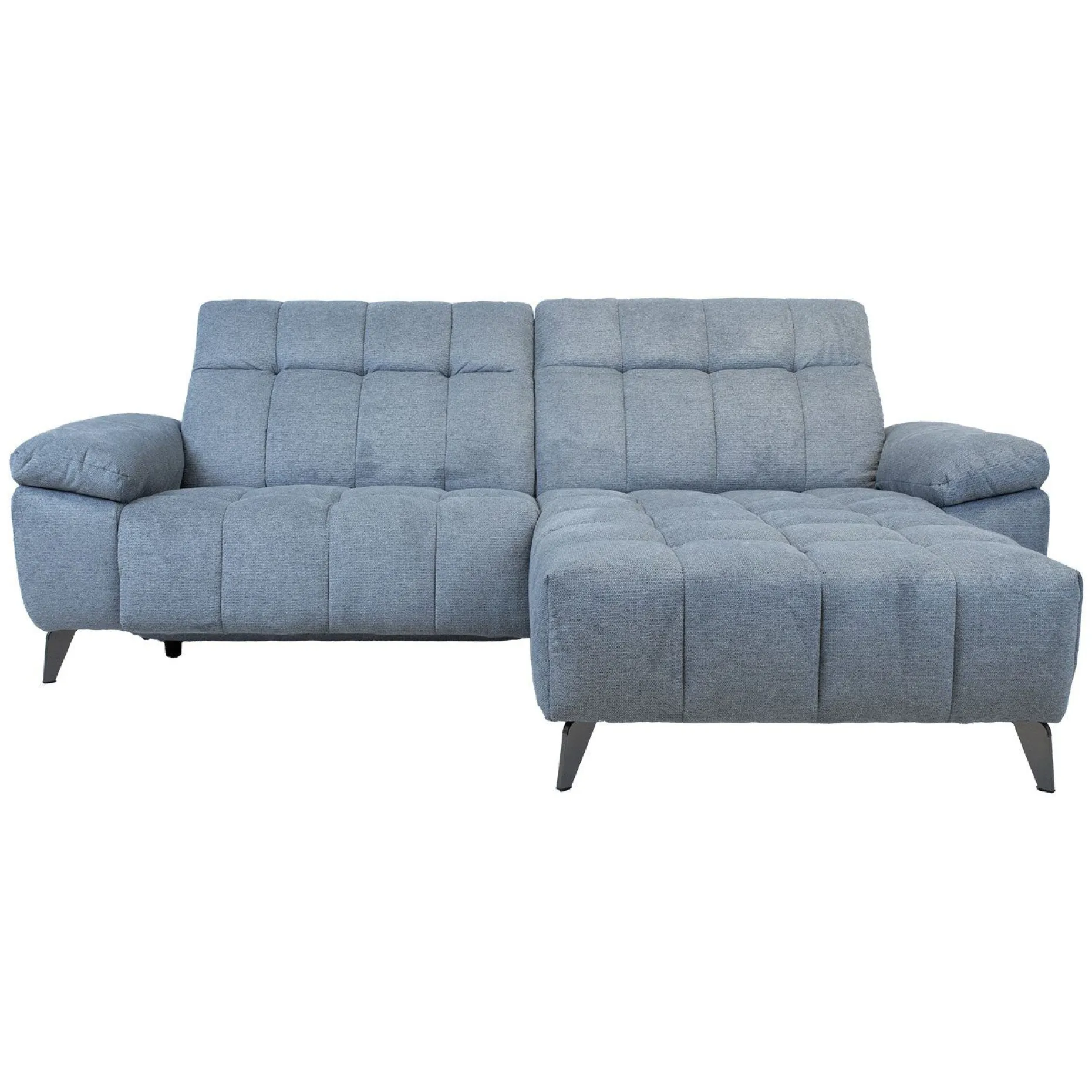 Hjørnesofa HOME4YOU Luzern elektrisk recliner Blågrå Høyre hjørne