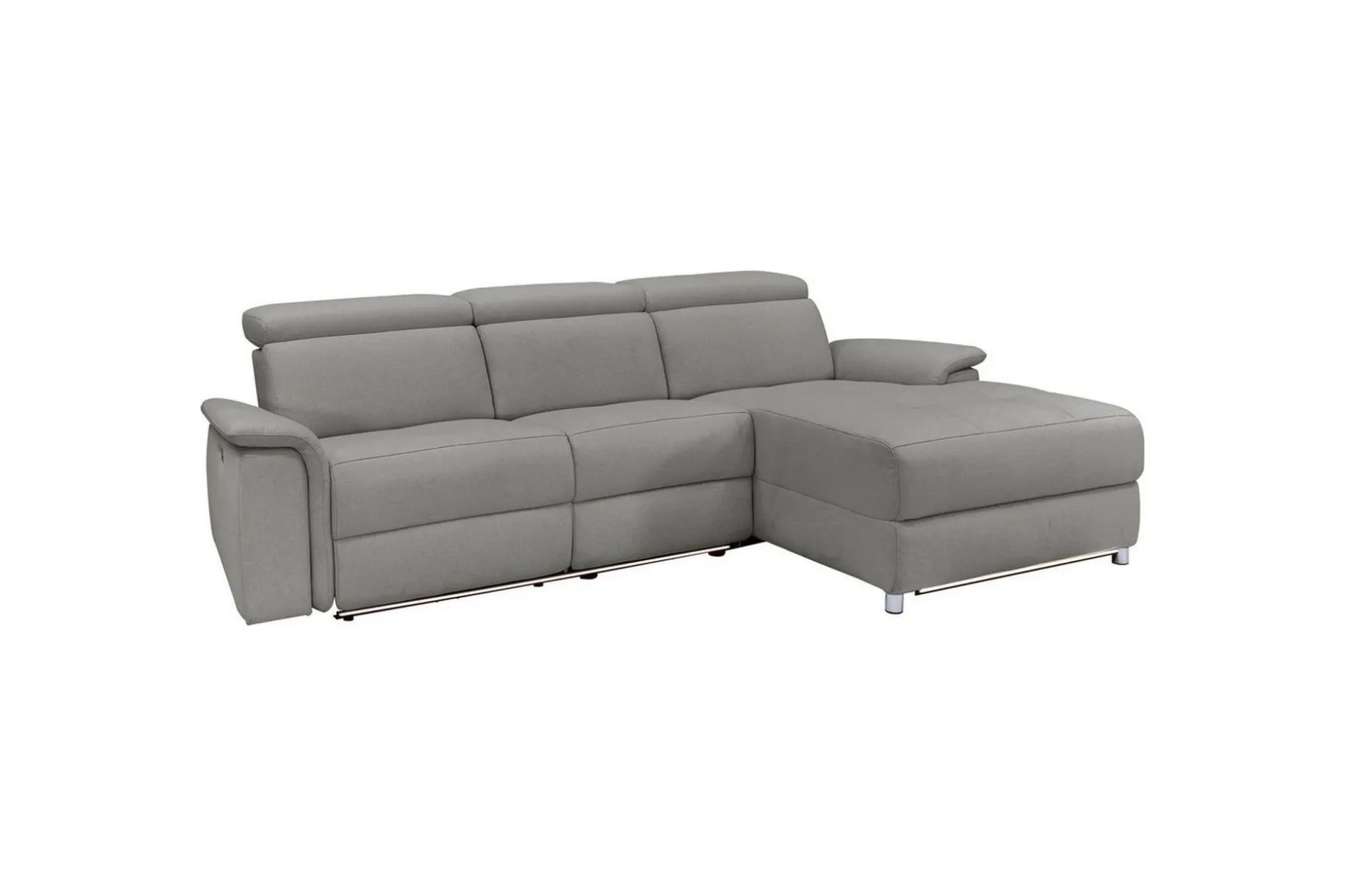 Hjørnesofa 3-seter Pareli Grå, Sunday Stoff, Høyre Elektrisk Recliner
