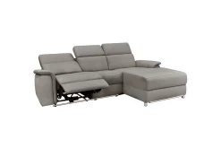 Hjørnesofa 3-seter Pareli Grå, Sunday Stoff, Høyre Elektrisk Recliner