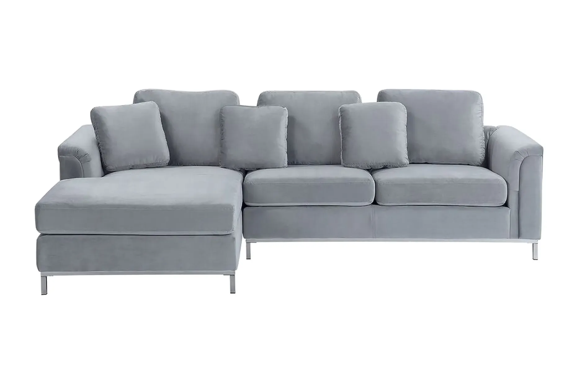 Hjørnesofa 4-seters H med sovefunksjon fløyelsgrå OSLO
