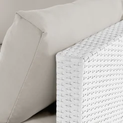 Hjørnesofa utendørs med bord 4-seter Sano høyrevendt modulær kunstrotting