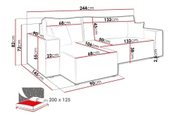Hobson Sofa med Divan 3-seter