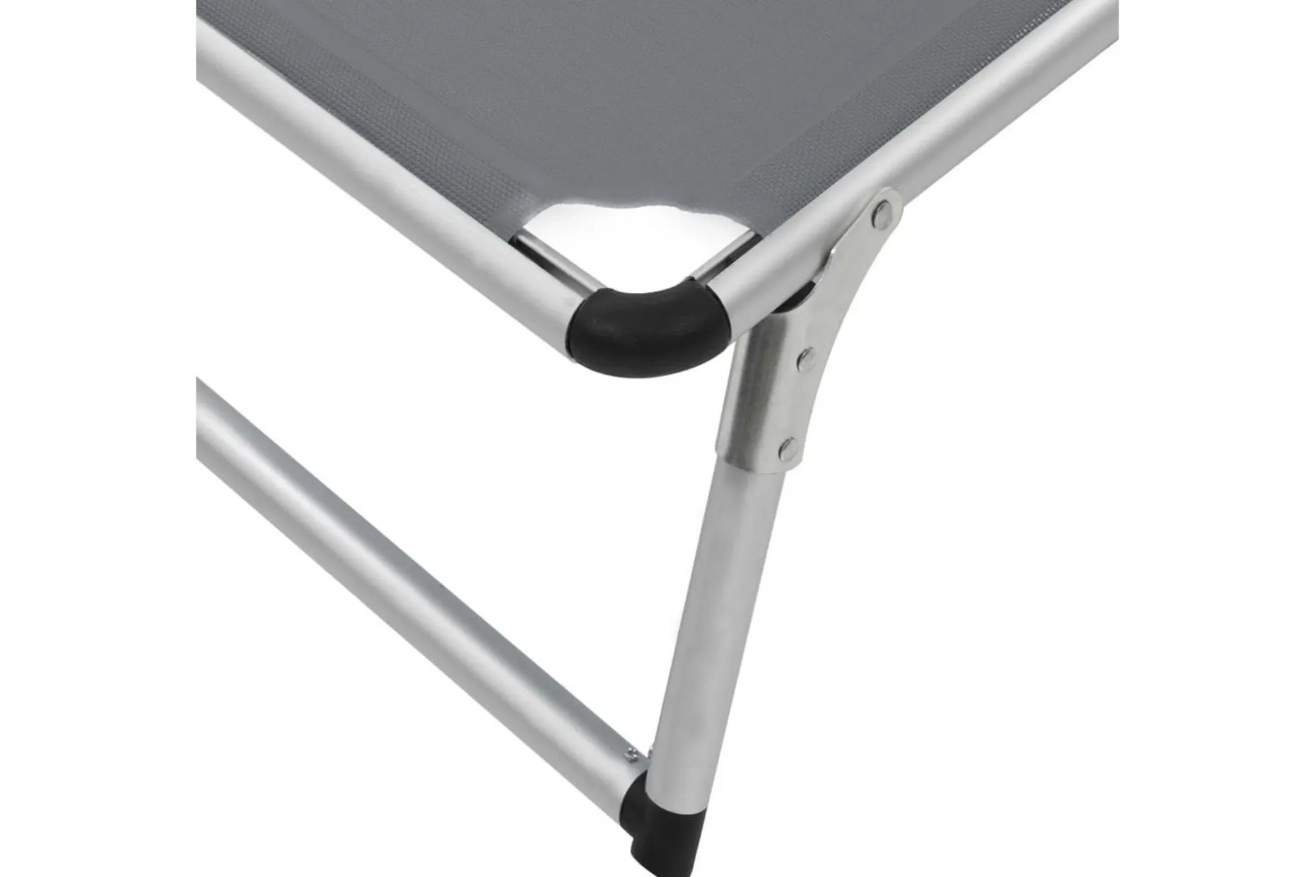 Hopfällbara solsängar med tak 2 st aluminium och textilen gr Be Basic Grey