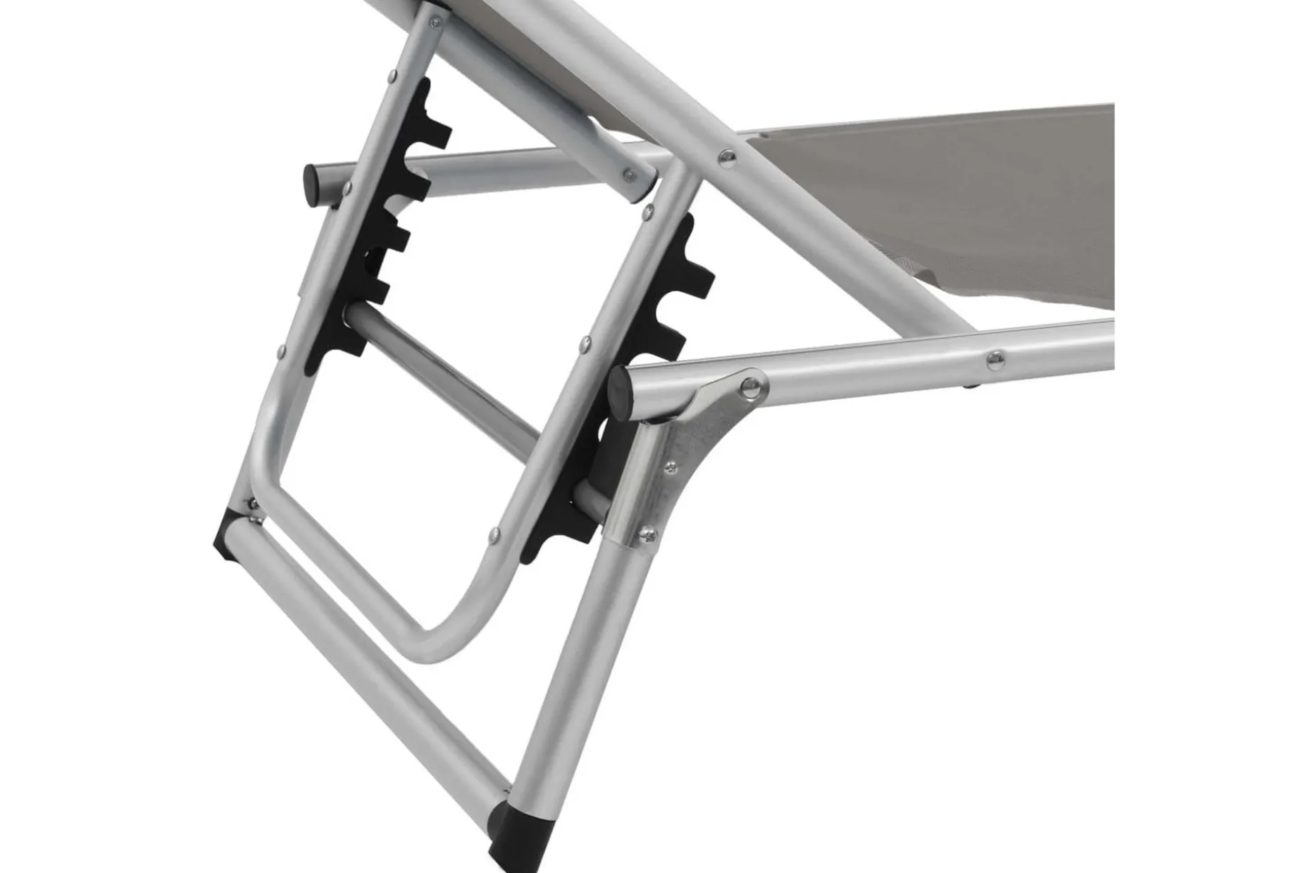 Hopfällbara solsängar med tak 2 st aluminium och textilen gr Be Basic Grey