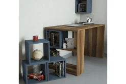 Hovdane Skrivebord 120 cm med Oppbevaring Hylle + Vegghylle