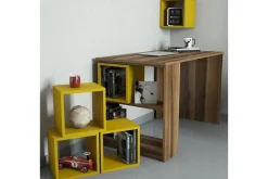 Hovdane Skrivebord 120 cm med Oppbevaring Hylle + Vegghylle