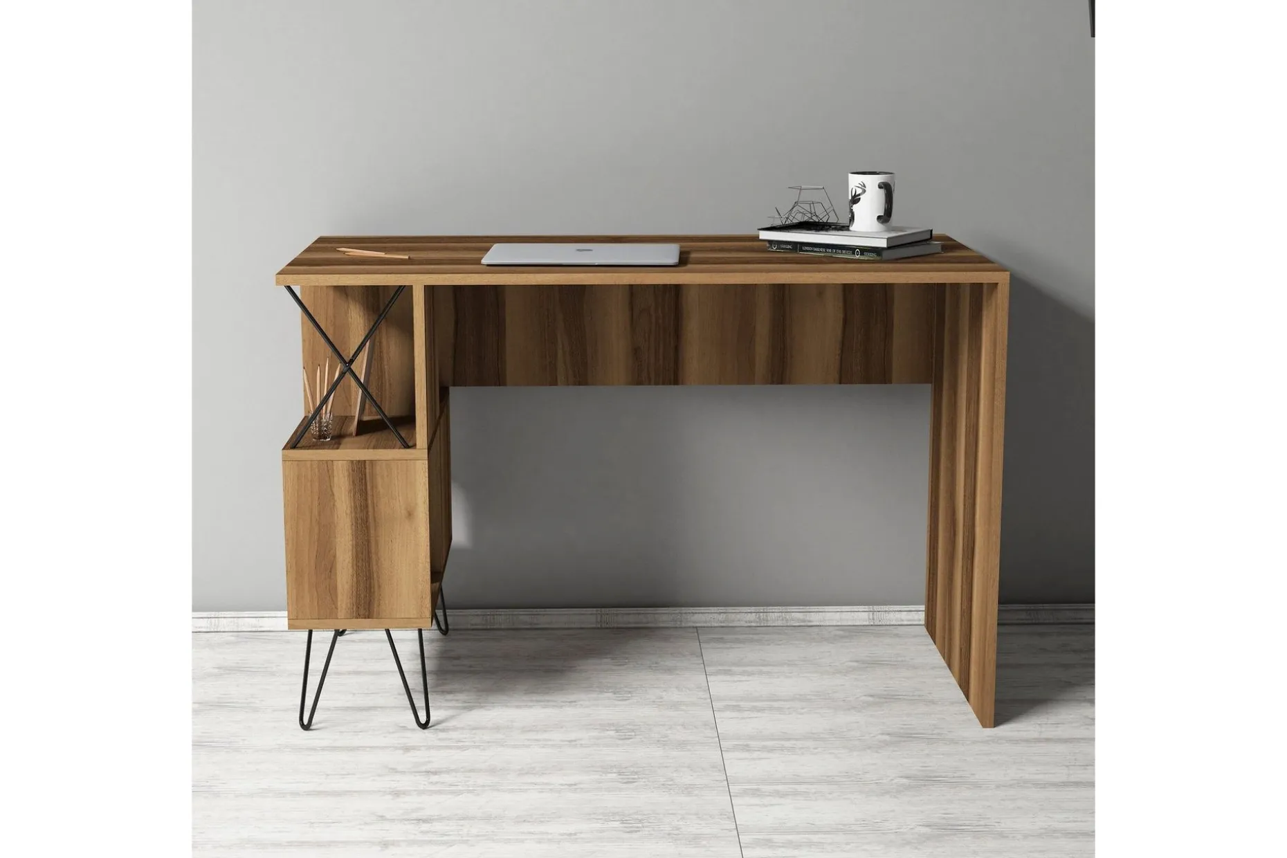 Hovdane Skrivebord 120 cm med Oppbevaringshylle