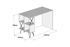 Hovdane Skrivebord 120 cm med Oppbevaringshylle