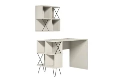 Hovdane Skrivebord 120 cm med Oppbevaringshylle + Bokhylle L