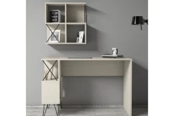 Hovdane Skrivebord 120 cm med Oppbevaringshylle + Bokhylle L