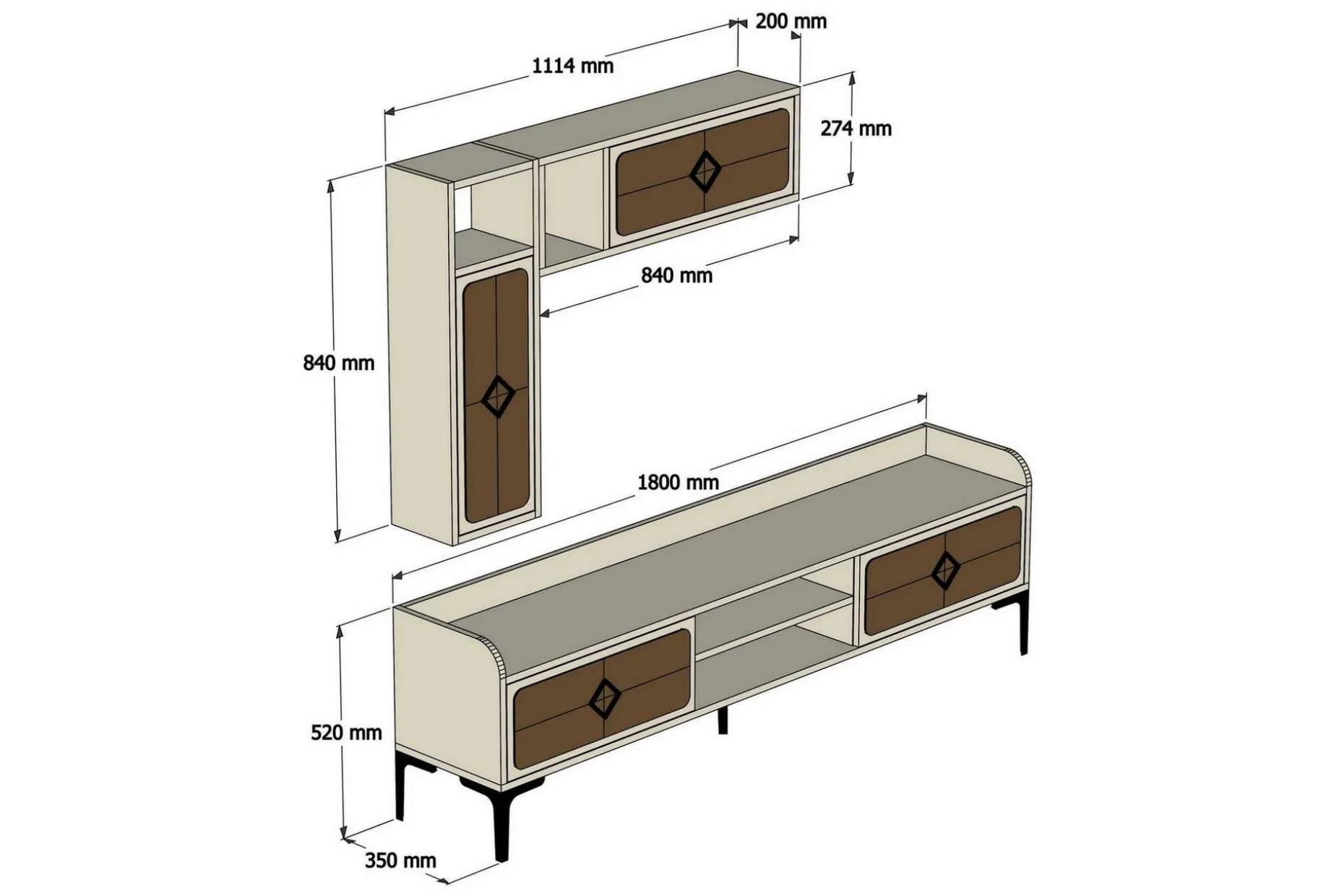 Hovdane TV-Benk 180 cm