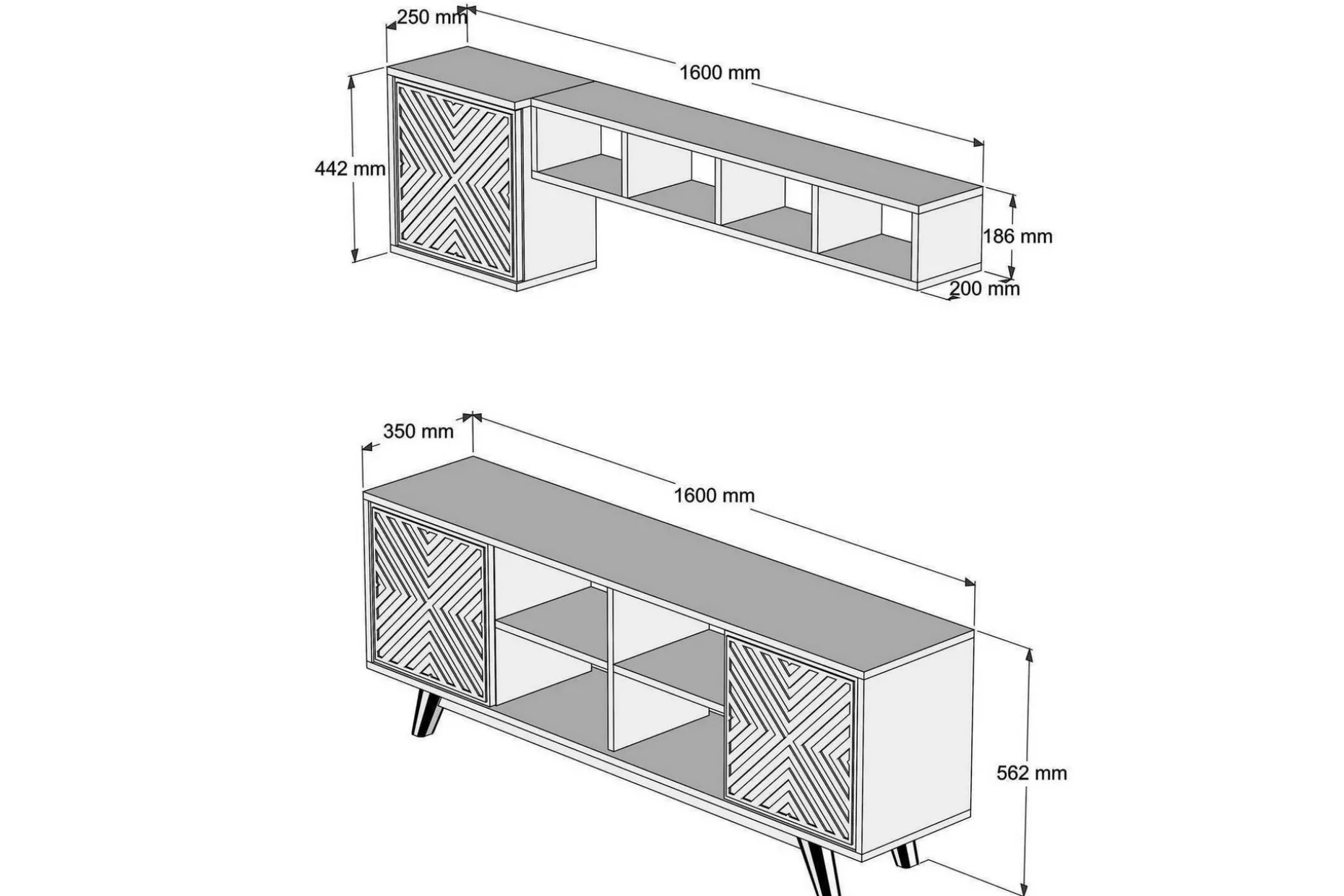 Hovdane TV-møbelsett 160 cm