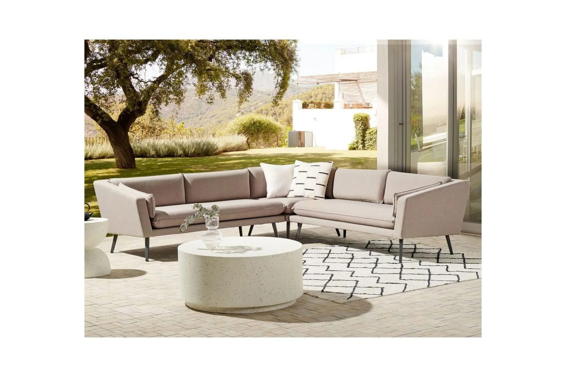 Hörnsoffa Beliani Loretello Beige/grå Beige||Grey
