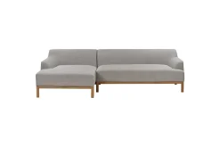 Hörnsoffa Beliani Sosjo Beige, ljust trä, Högervänd Grey||Light colored wood Left-faced
