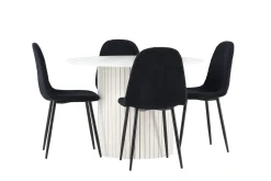 Härön Spisegruppe 110 cm Rund med 4 Polar stoler