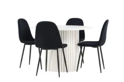 Härön Spisegruppe 110 cm Rund med 4 Polar stoler