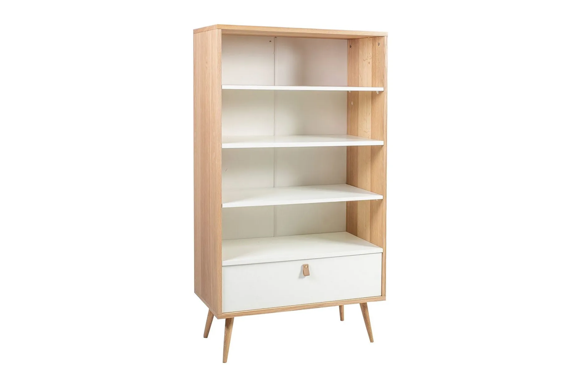 Hylle HELENA 80x40xH140cm MDF naturlig / hvit