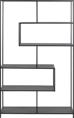 Hylle HOME4YOU Seaford 114x35x185 cm Svart