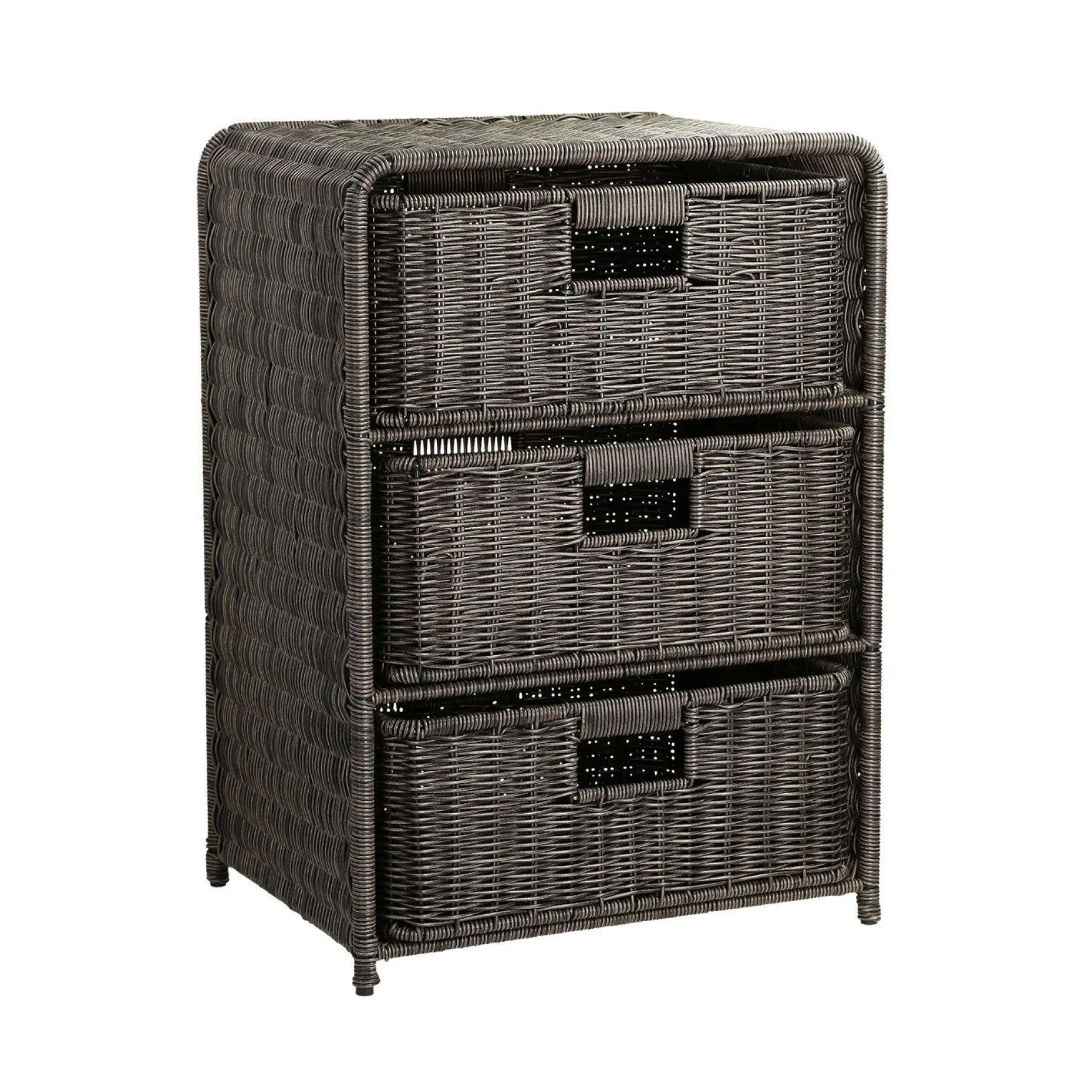 Hylle med 3 kurver HOME4YOU Basile 40x30x56 cm Mørk