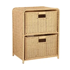 Hylle med 2 kurver HOME4YOU Basile 40x30x53 cm Natur