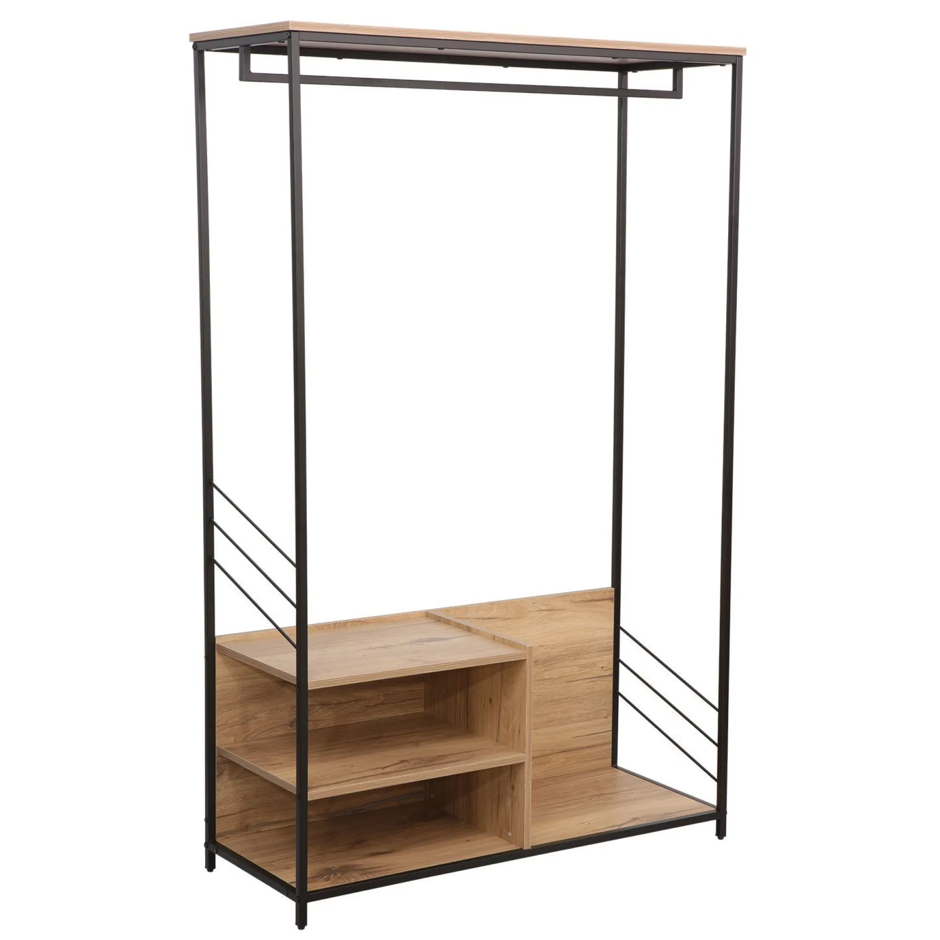 Hylle til gang HOME4YOU Dimitra 100x40x160 cm rustikk/svart