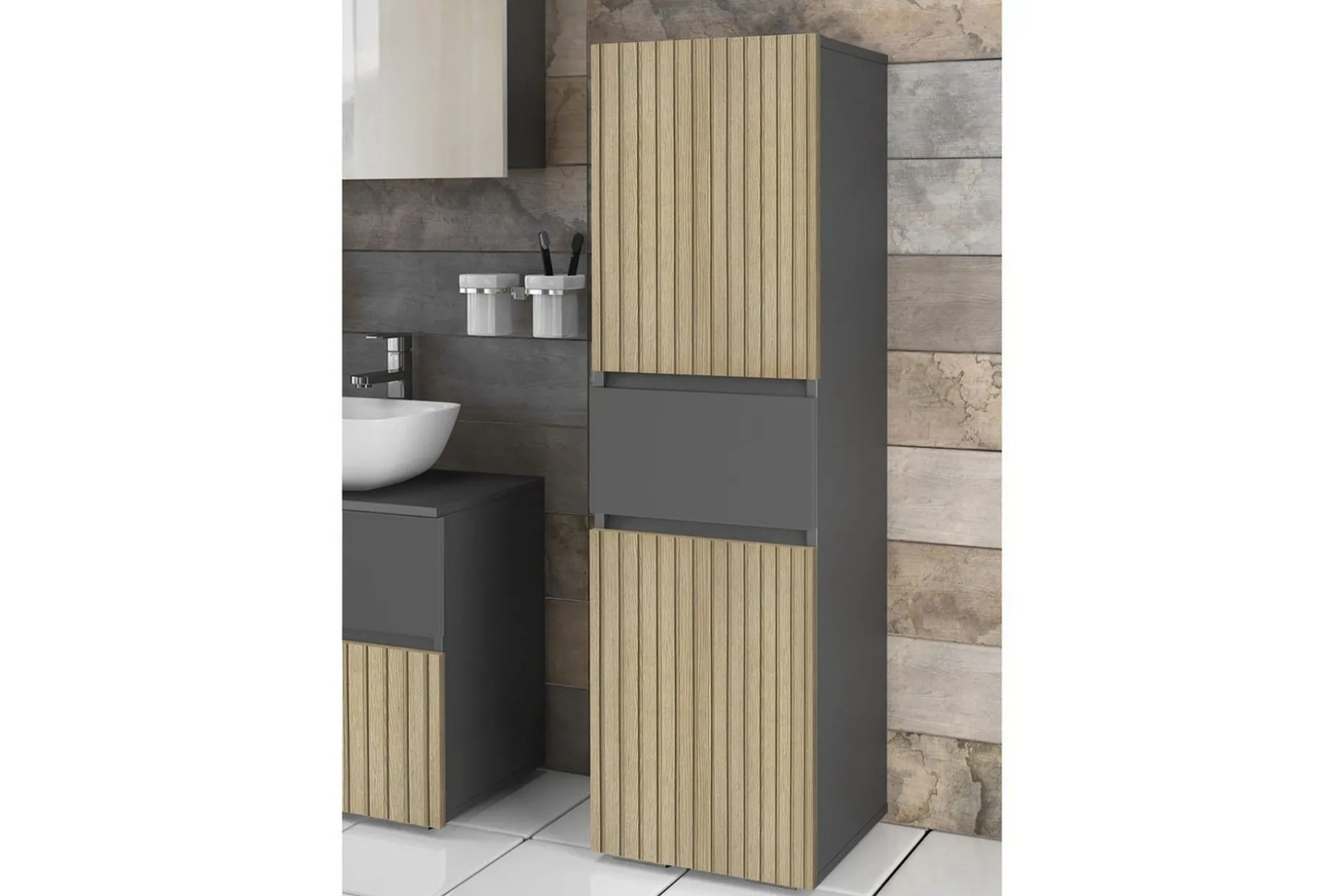 Høyskap til bad Loft24 Baderomsskap Loft24 Wisla 130x35x38 cm Natur
