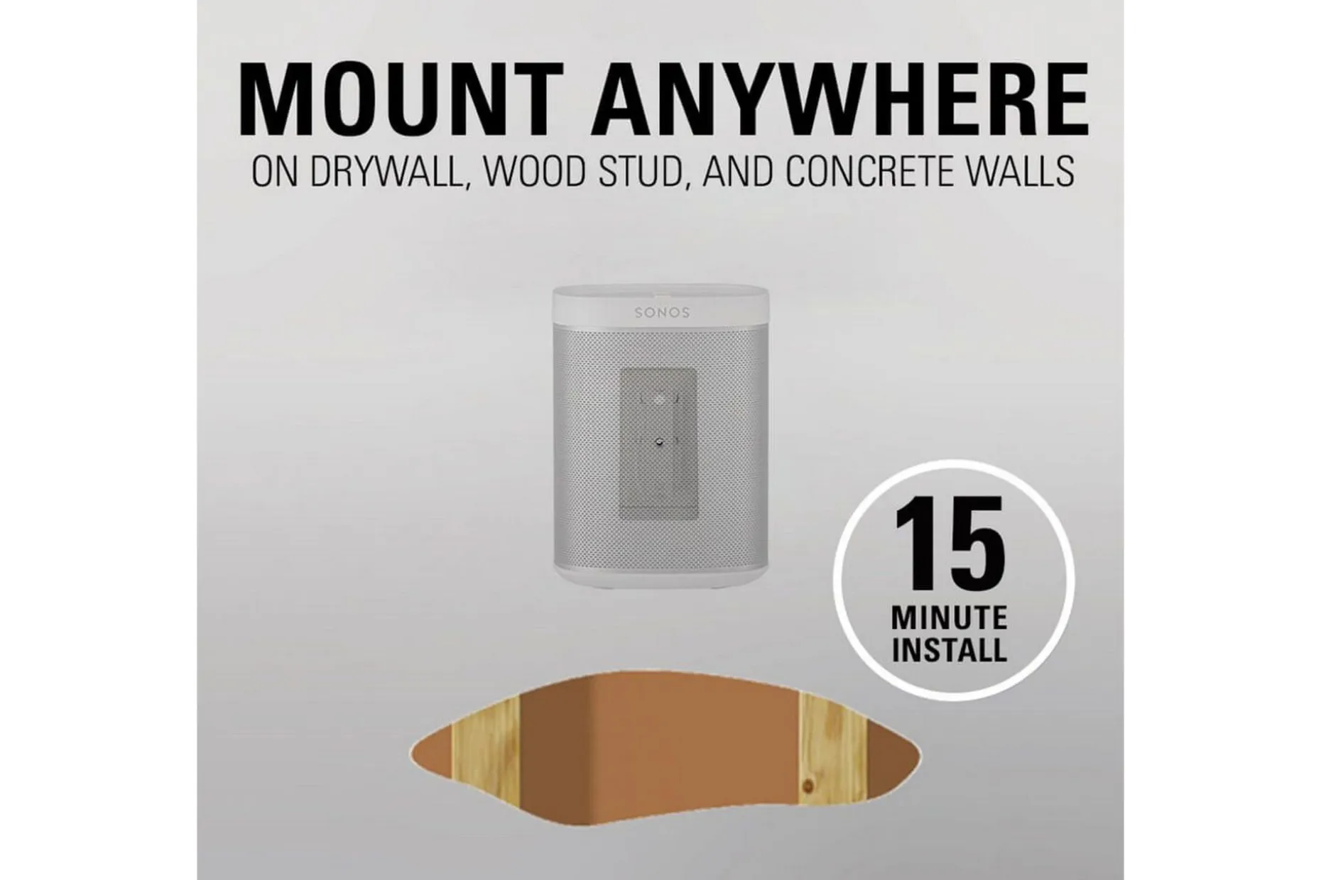 Høyttalerfeste Sanus for Sonos One SL Play:1 og Play:3