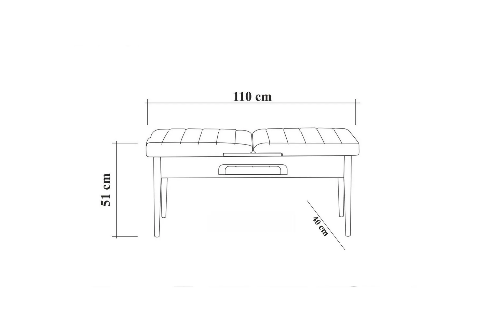 Idehult Spisegruppe 5 deler 75 cm