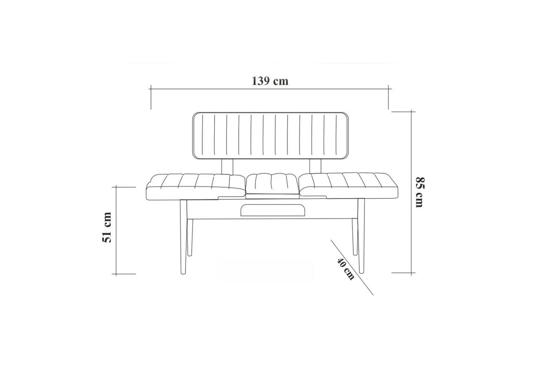 Idehult Spisegruppe 5 deler 75 cm