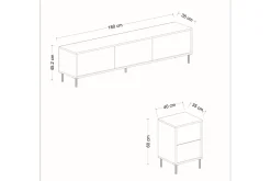 Imaj TV-møbelsett 180x35 cm Svart