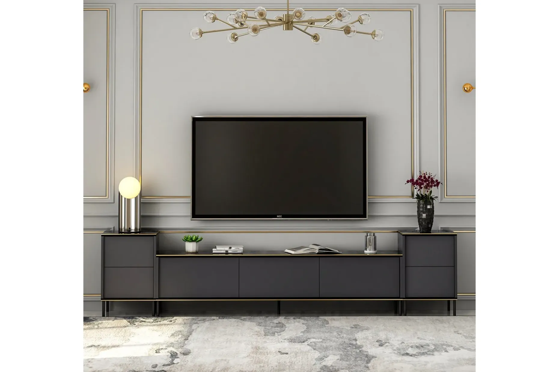 Imaj TV-møbelsett 180x35 cm Svart