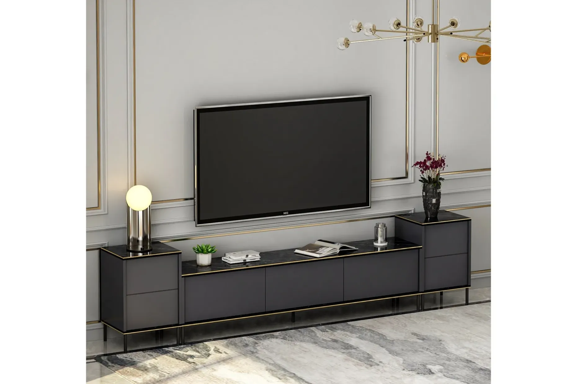 Imaj TV-møbelsett 180x35 cm Svart