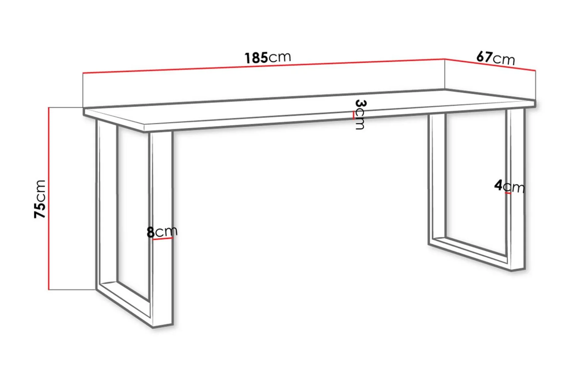 Imper Spisebord 185 cm