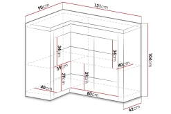 Indianapolis Skjenk 131x42x104 cm