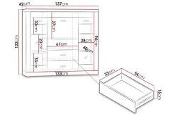 Indianapolis Skjenk 137x42x122 cm