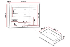 Indianapolis Skjenk 137x42x104 cm