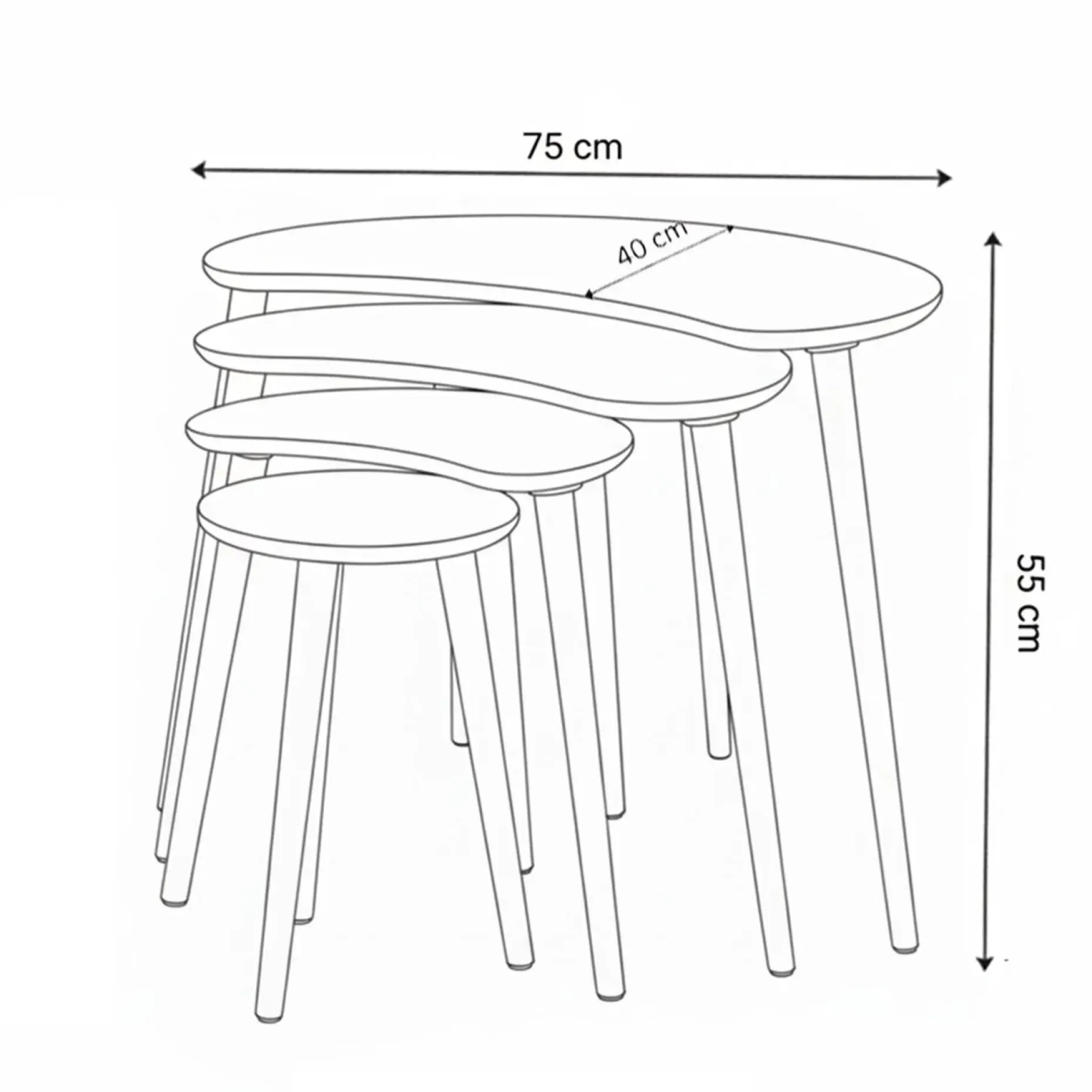 Indumati settbord 75 cm