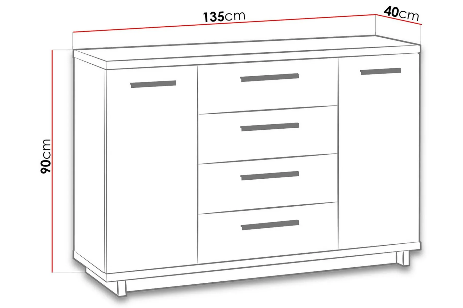 Ines Kommode 40x135 cm