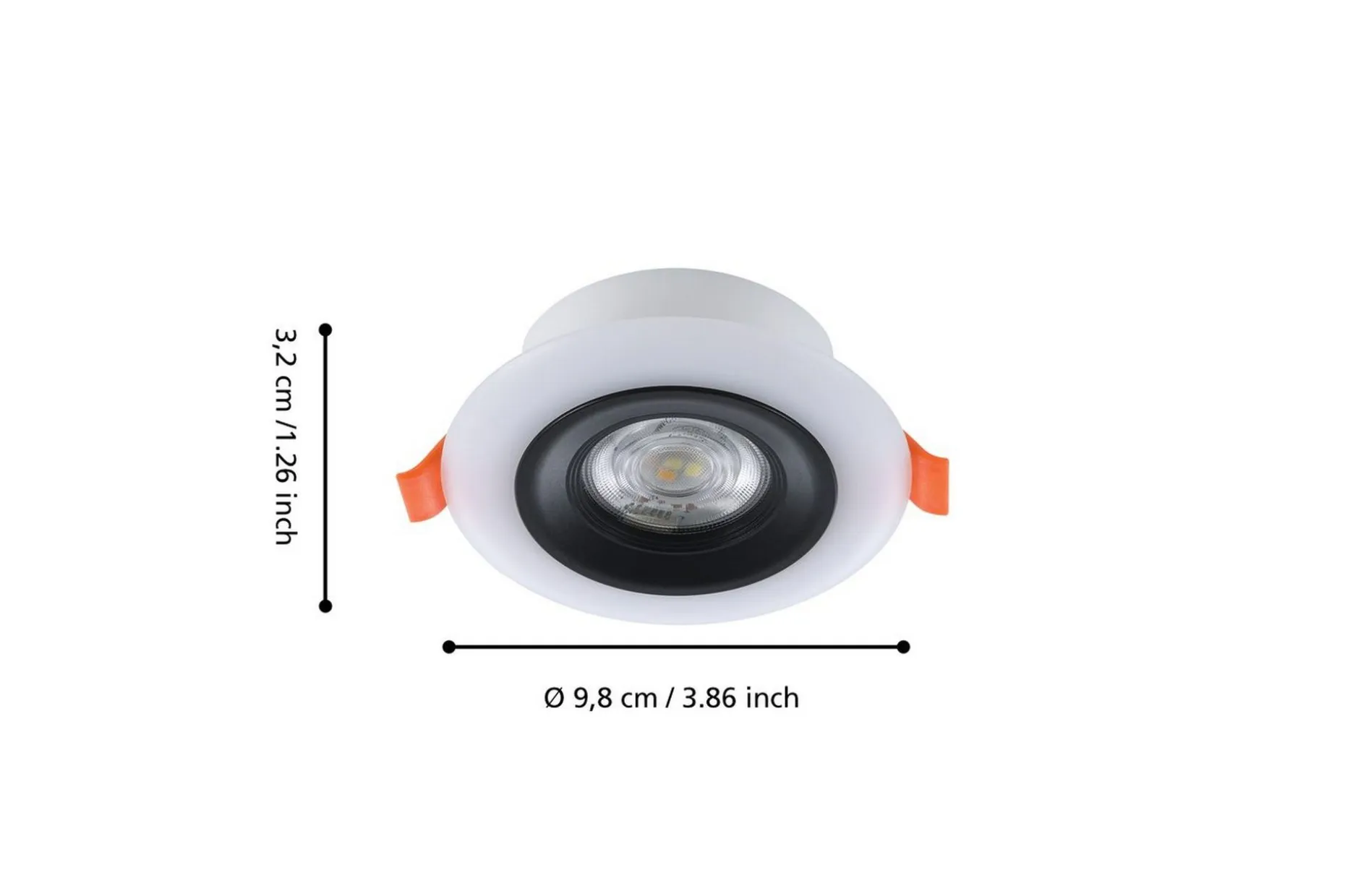 Innfelt Lampe Eglo Calonge RGB 3 stk Svart, Hvit