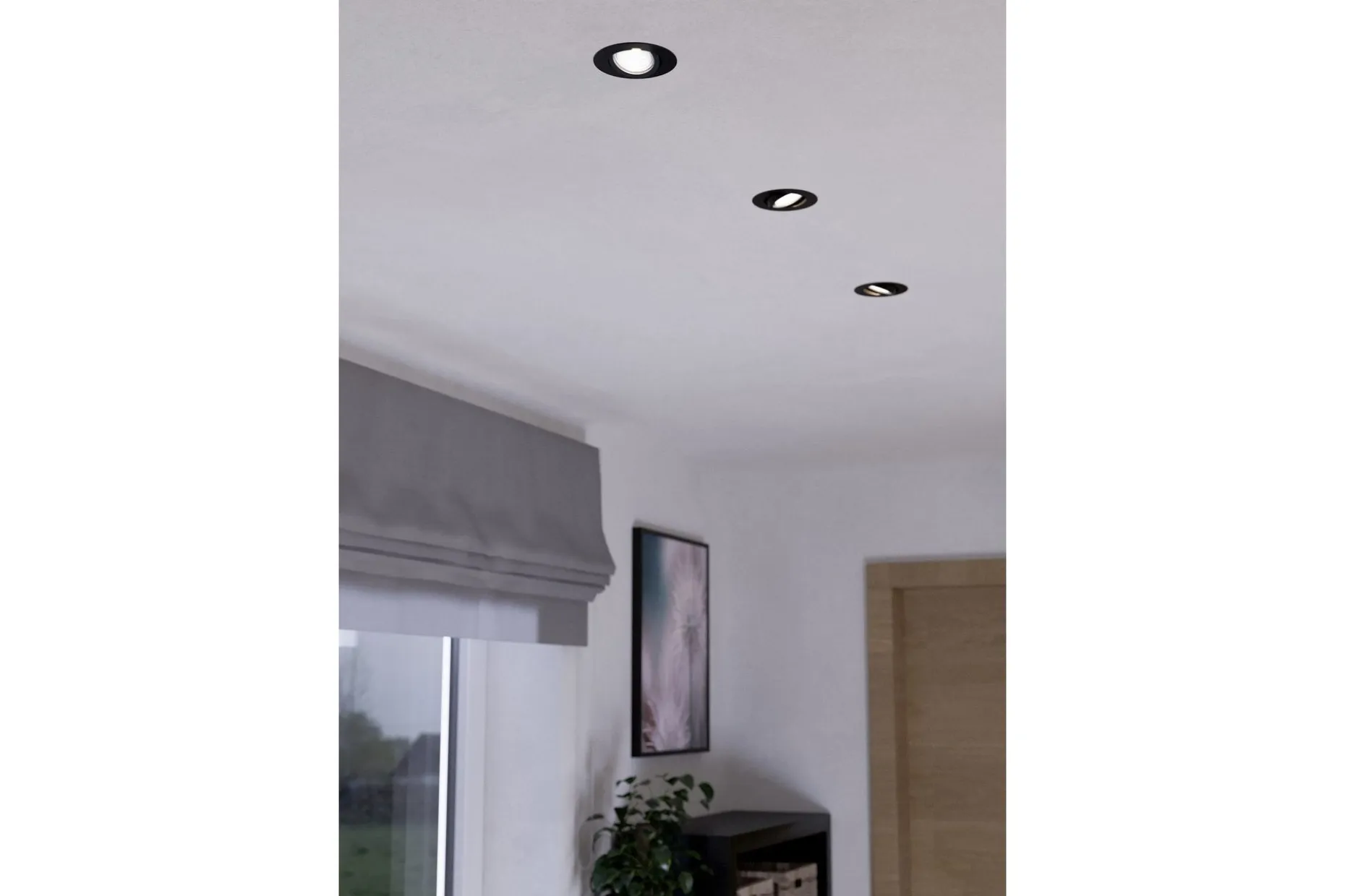 Innfelt Lampe Eglo Saliceto 3 stk Ø88 mm 2700K Svart