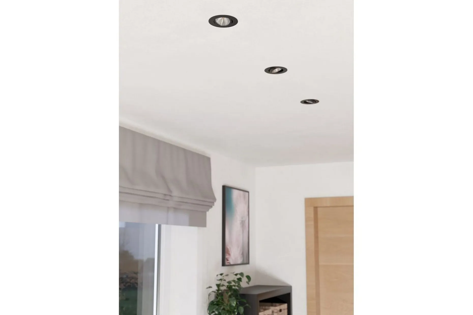 Innfelt Lampe Eglo Saliceto 3 stk Ø88 mm 2700K Svart