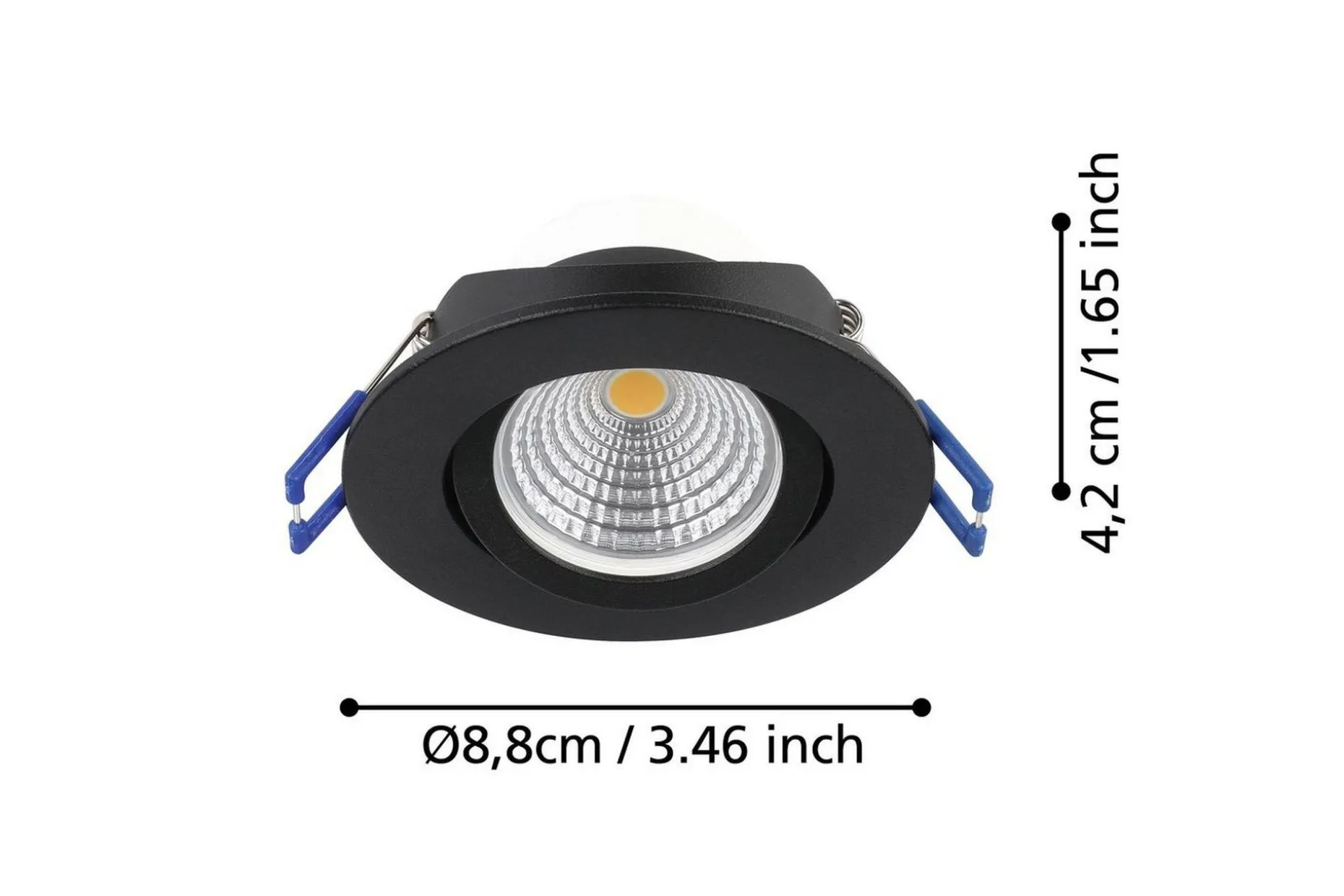 Innfelt Lampe Eglo Saliceto 3 stk Ø88 mm 2700K Svart